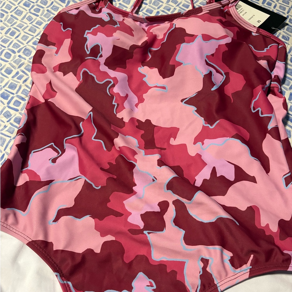 Pink and Red Camouflage Swimsuit